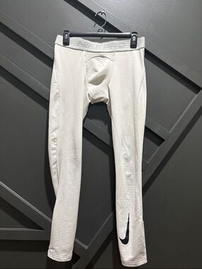 Nike Men’s White Thermal Base Layer Tights with Swoosh